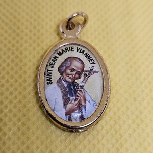 Saint Jean-Marie Vianney Medal Pendant Stamped Italy